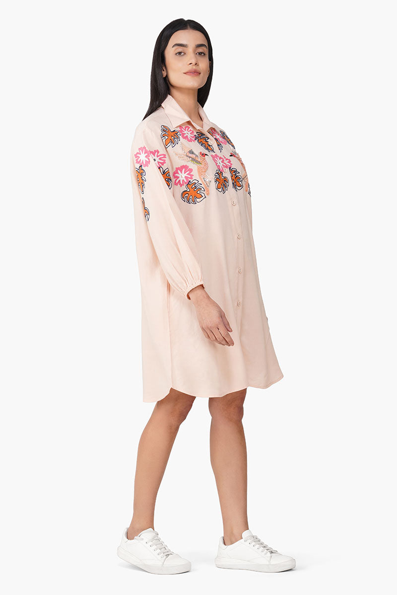 Secret Flora Farm Embroidered Shirt Dress