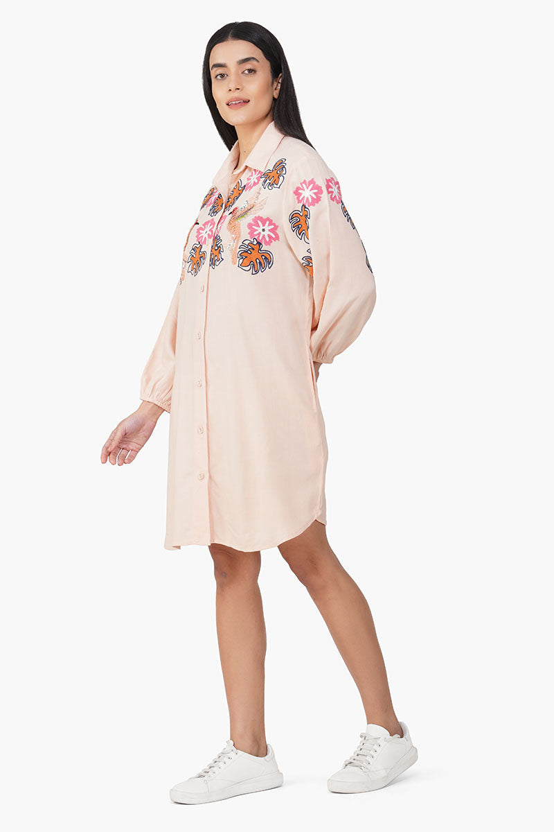 Secret Flora Farm Embroidered Shirt Dress