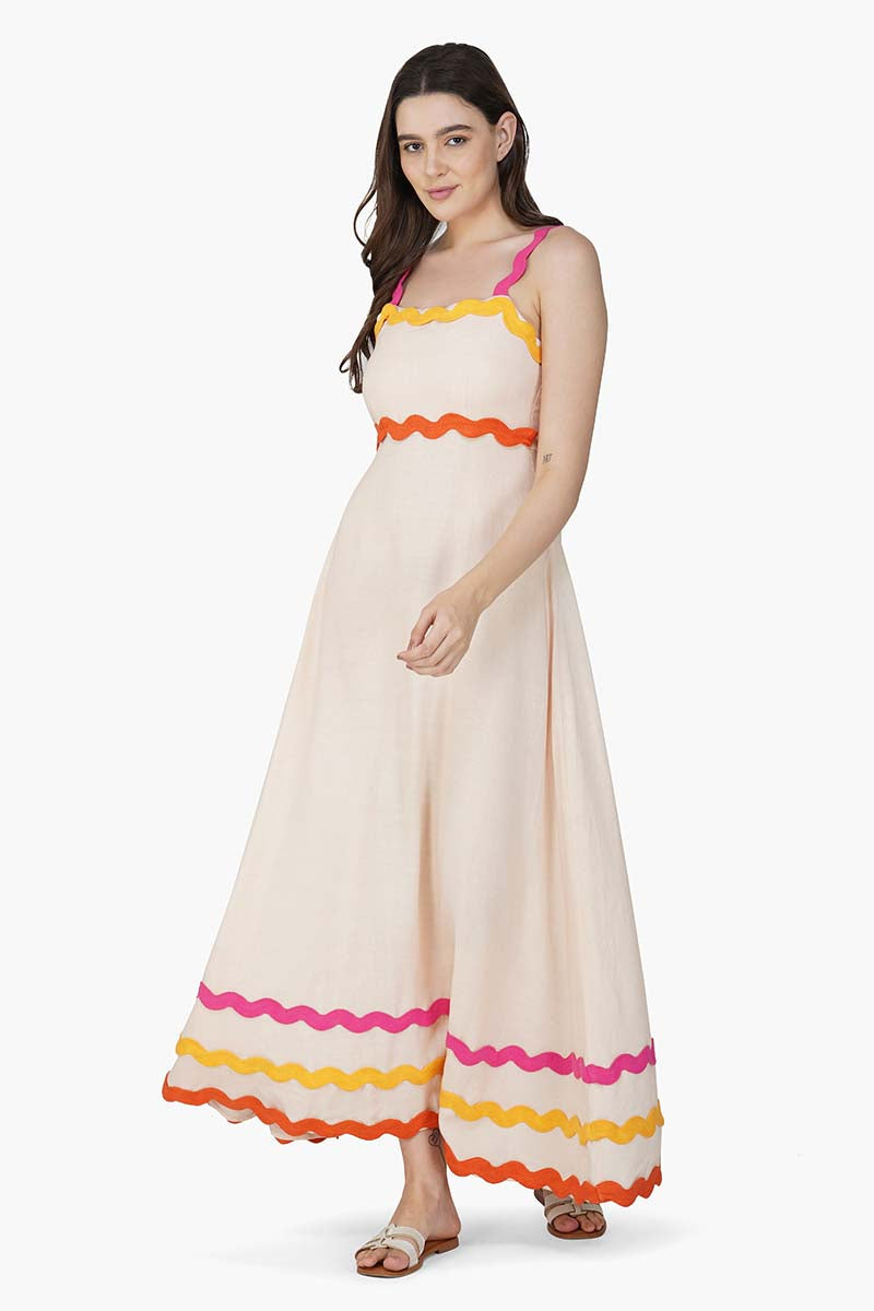 Lost In Rainbow Solid Maxi Dress