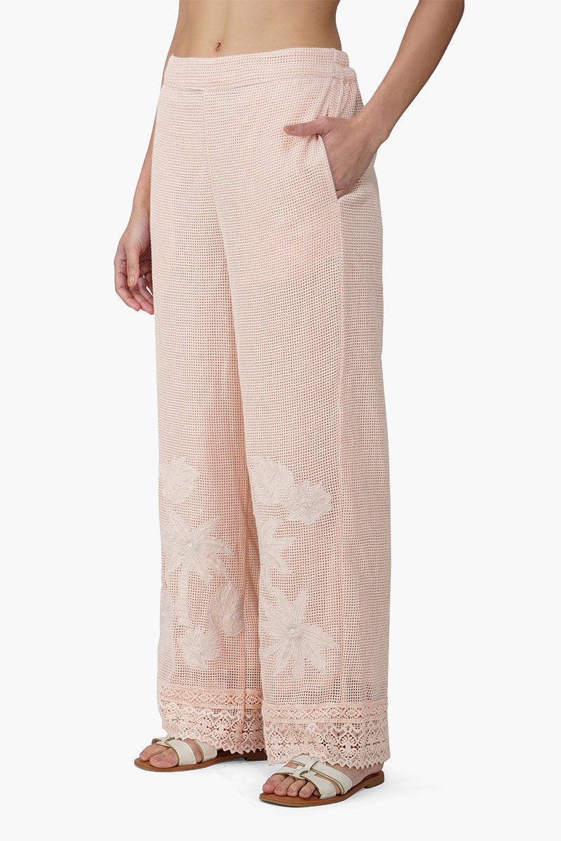 Summer Palm Patch Crochet Pants