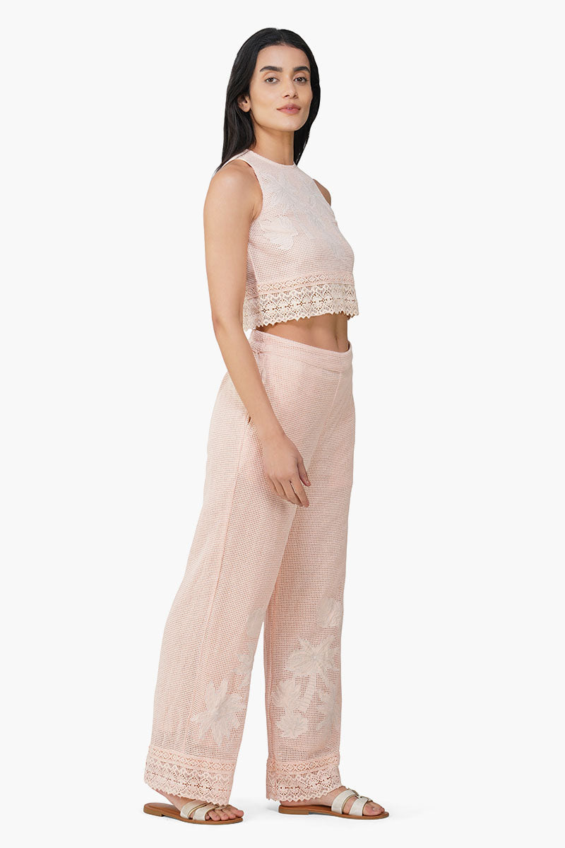 Summer Palm Patch Crochet Top