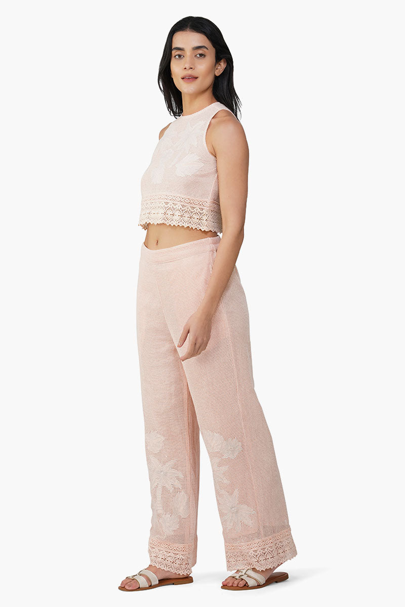 Summer Palm Patch Crochet Top