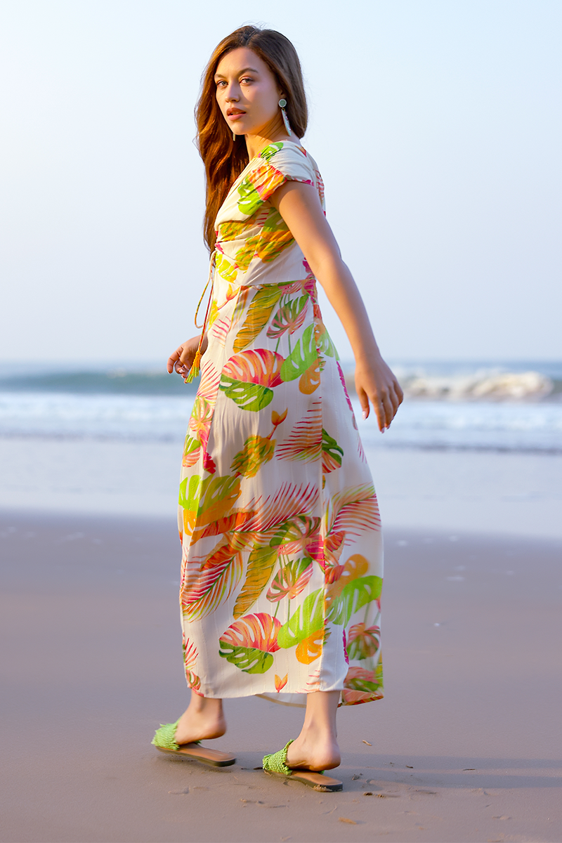 Dua Multi Tropic Printed Maxi Dress L