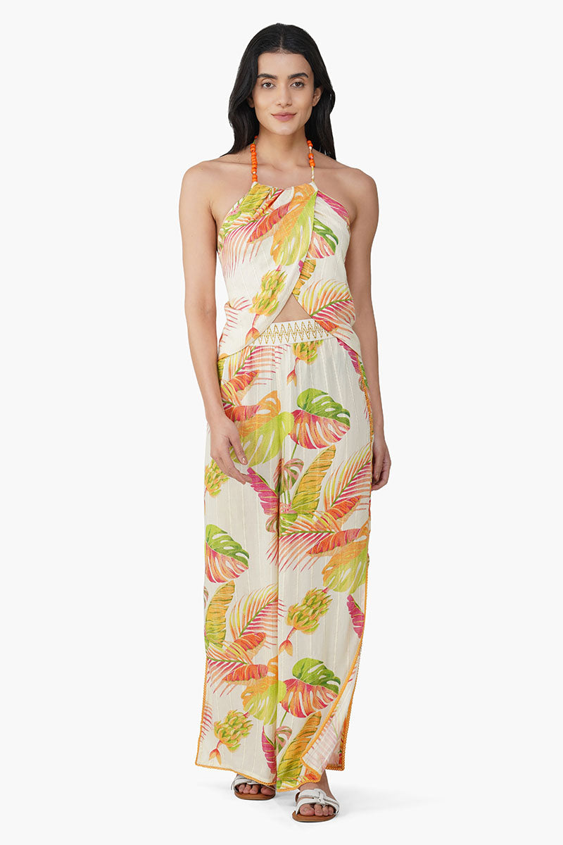 Dua Multi Tropics Printed Bead Top