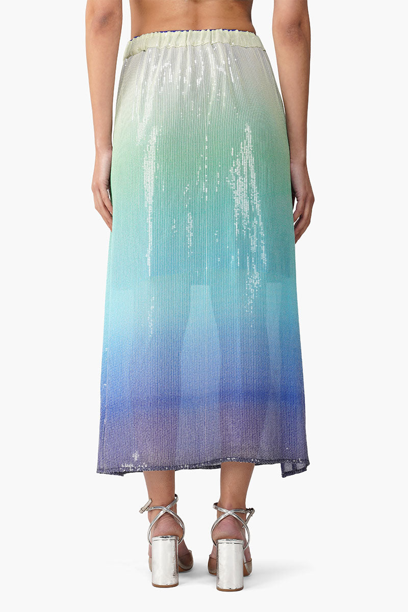 Aqua Ombre Embellished Skirt