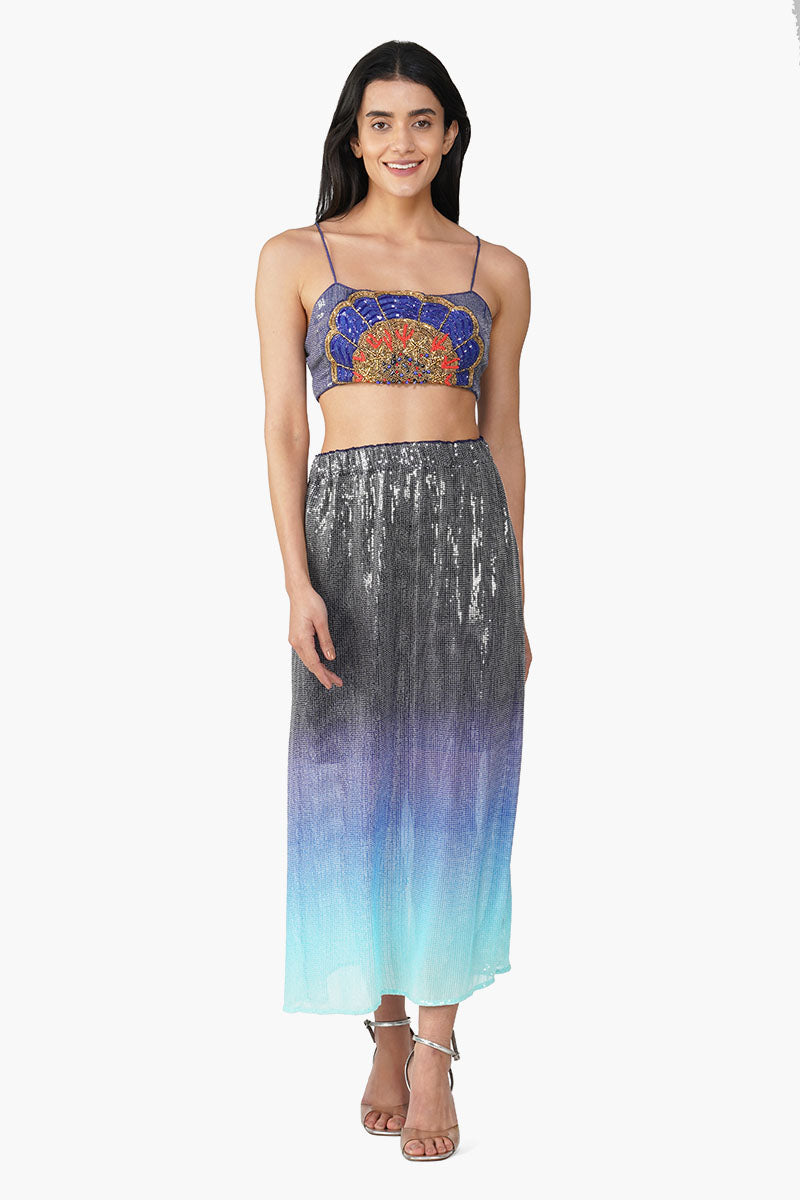 Blue Marine Costal Embellished Top