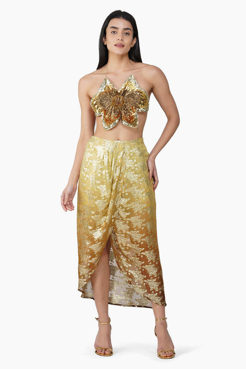 Golden Rose Embellished Top