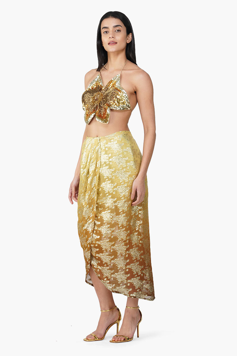 Golden Rose Embellished Top