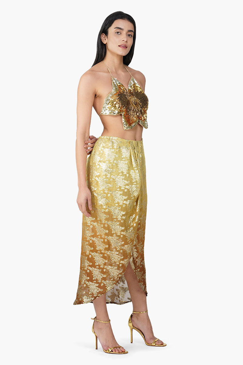 Golden Rose Embellished Top