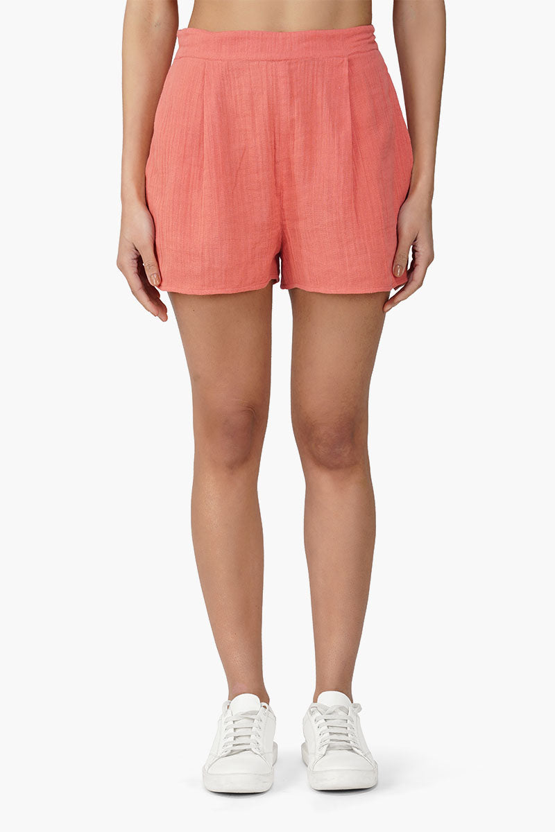 Nash Coral Flora Solid Shorts