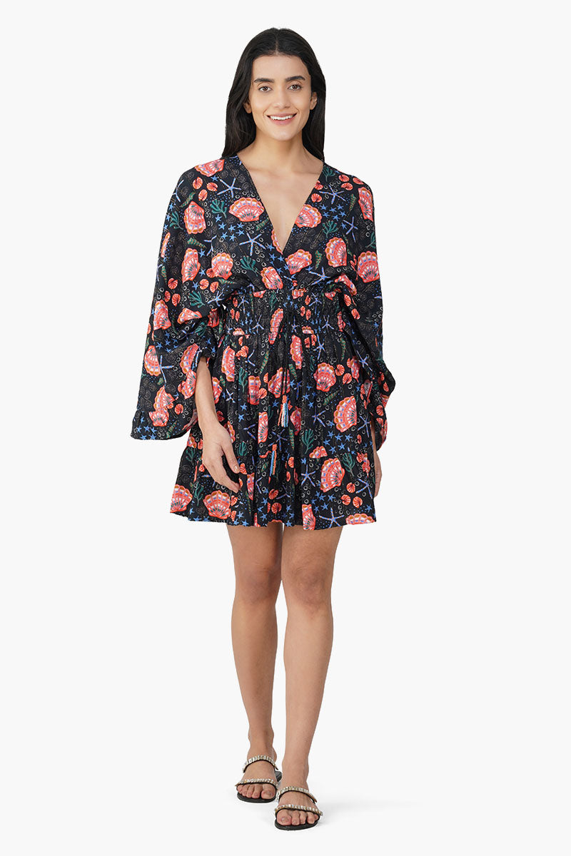 Midnight Shell Printed Short Dress
