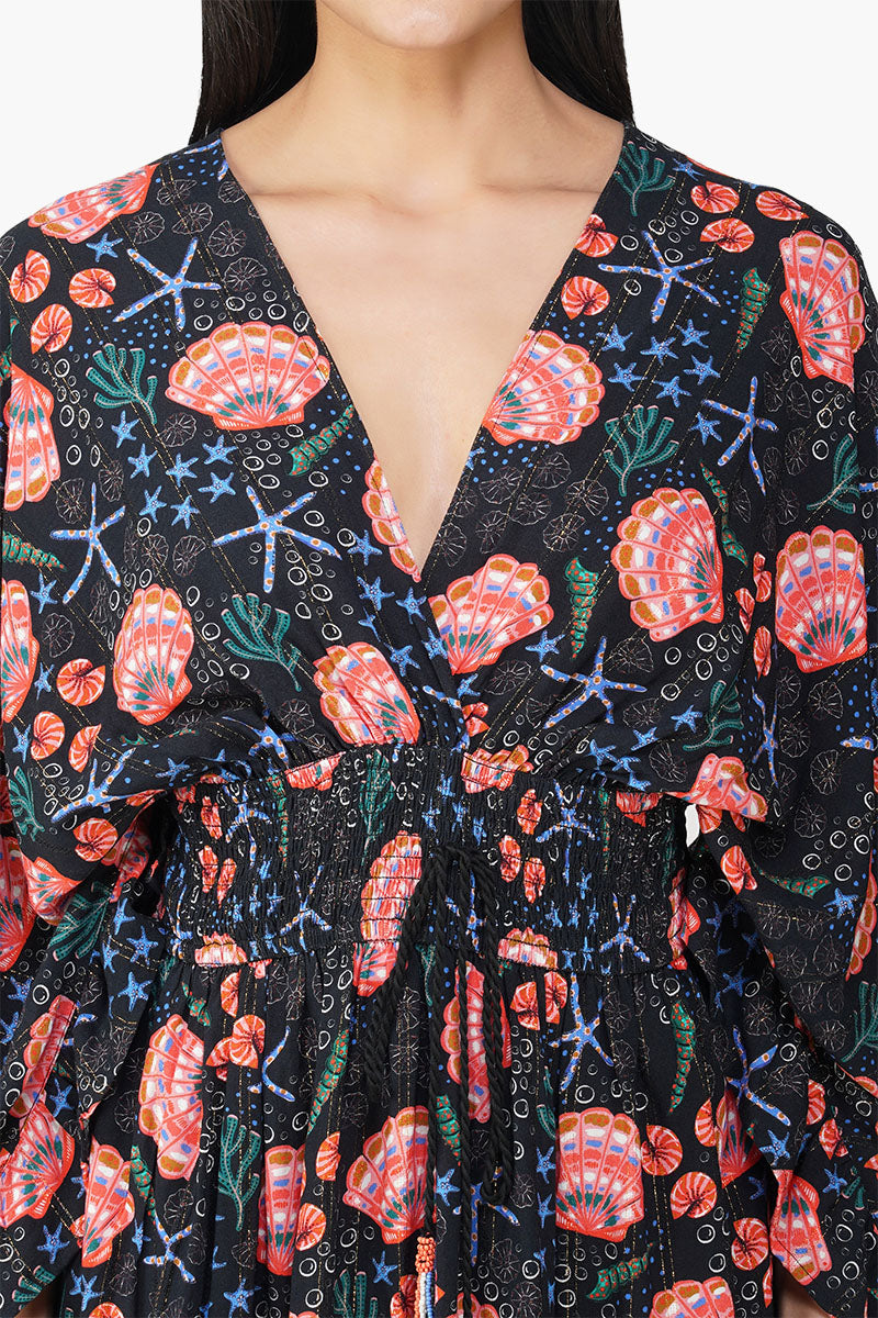 Midnight Shell Printed Short Dress
