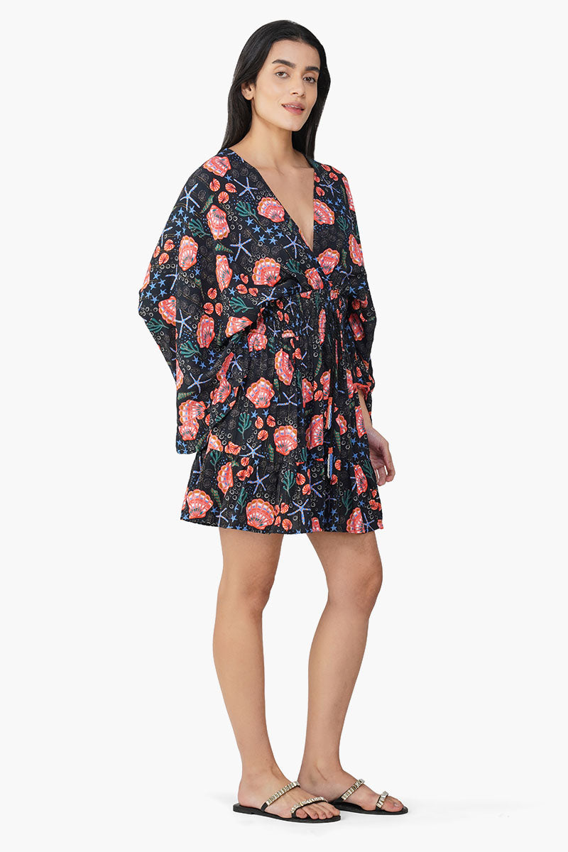 Midnight Shell Printed Short Dress