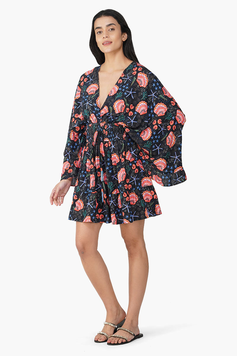 Midnight Shell Printed Short Dress