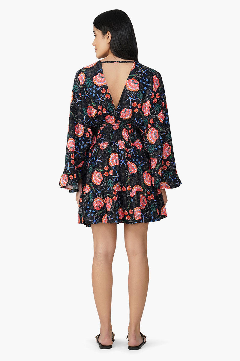 Midnight Shell Printed Short Dress