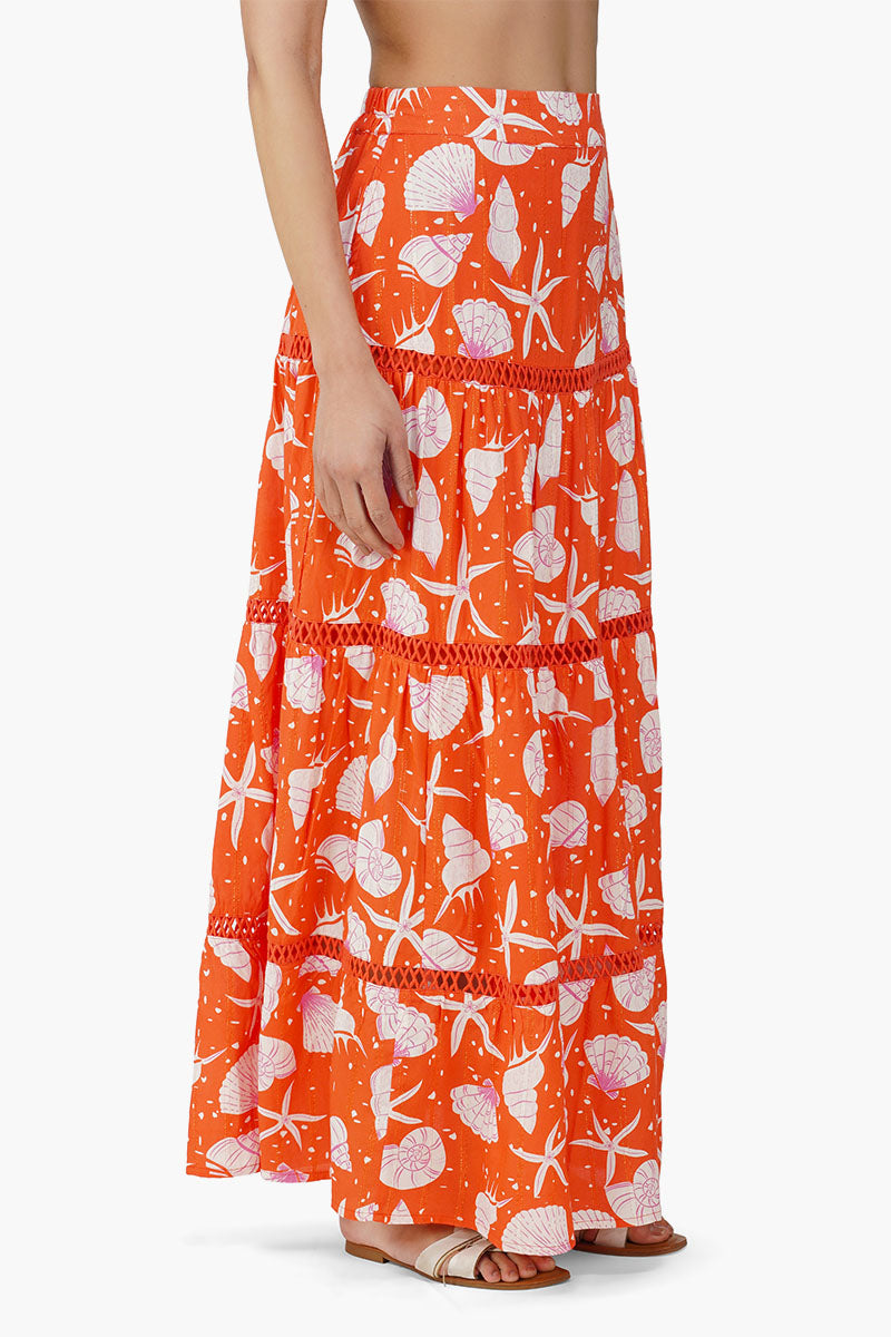 Cassie Shell Printed Maxi Skirt