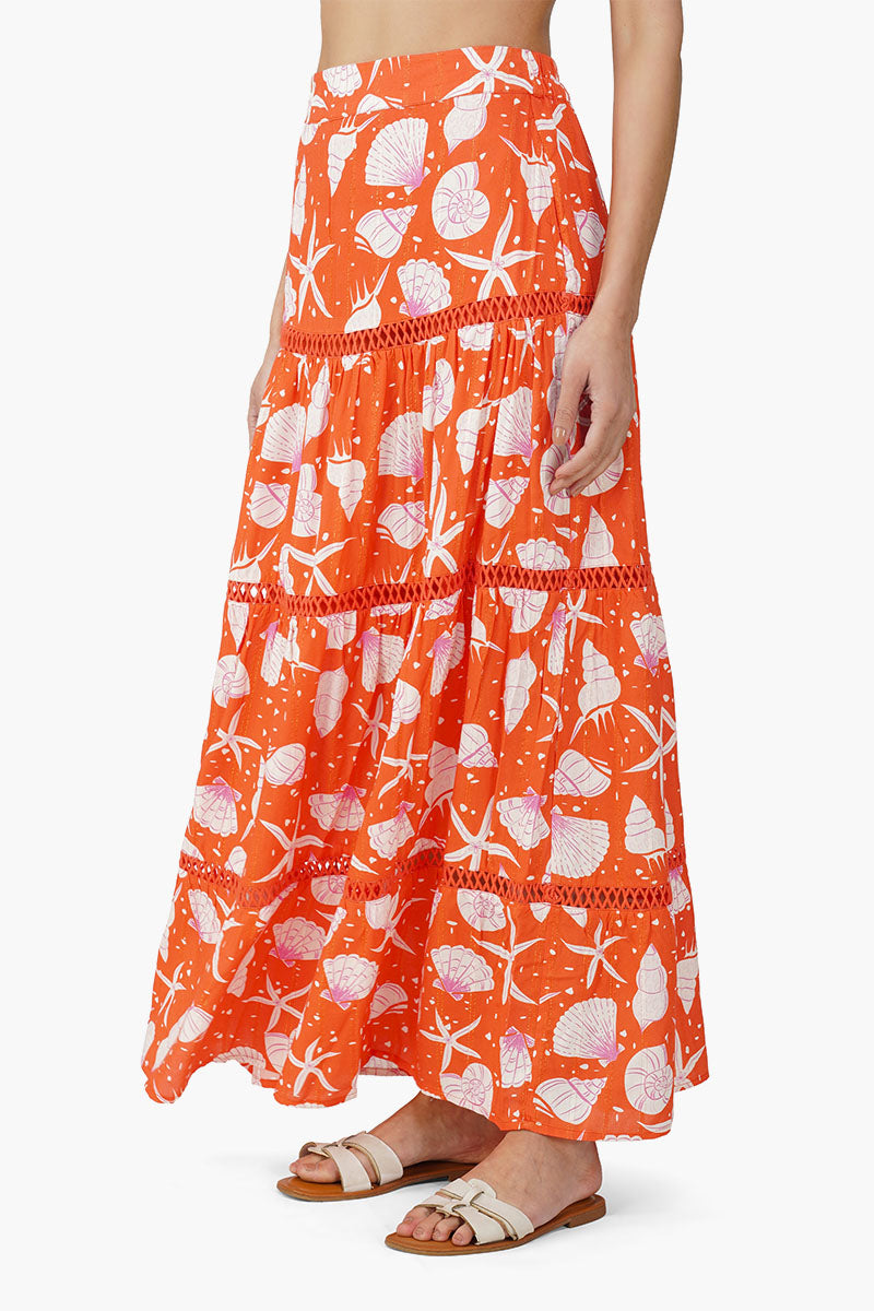 Cassie Shell Printed Maxi Skirt