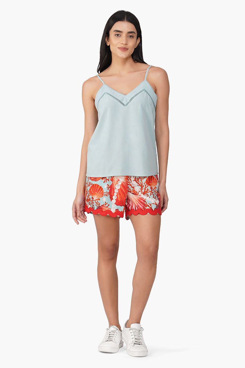 Nori Pearl Shell Printed Shorts