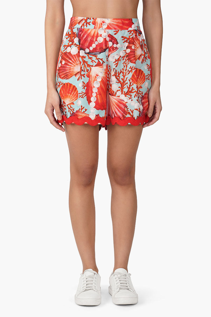 Nori Pearl Shell Printed Shorts