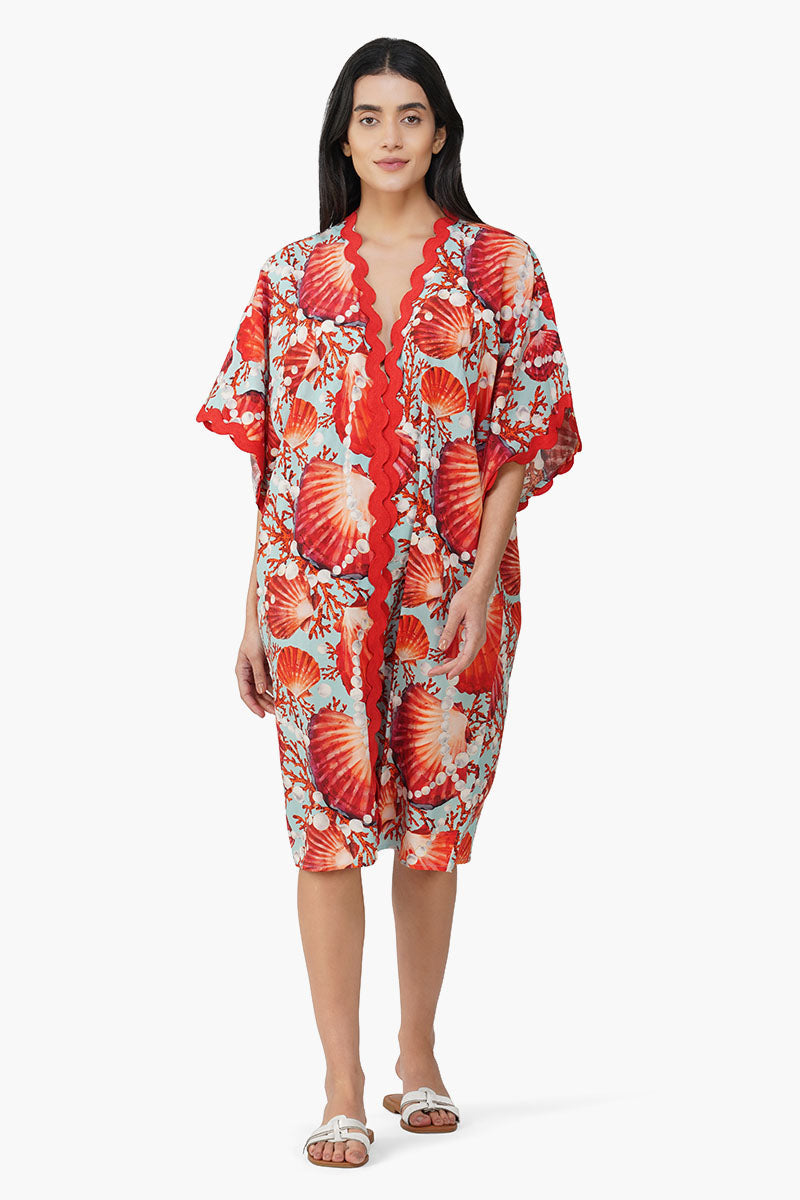 Nori Pearl Shell Printed Cover Up