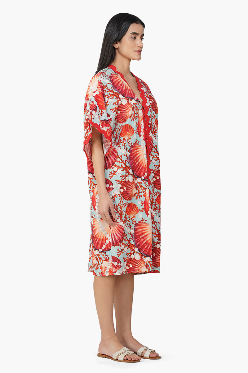 Nori Pearl Shell Printed Cover Up