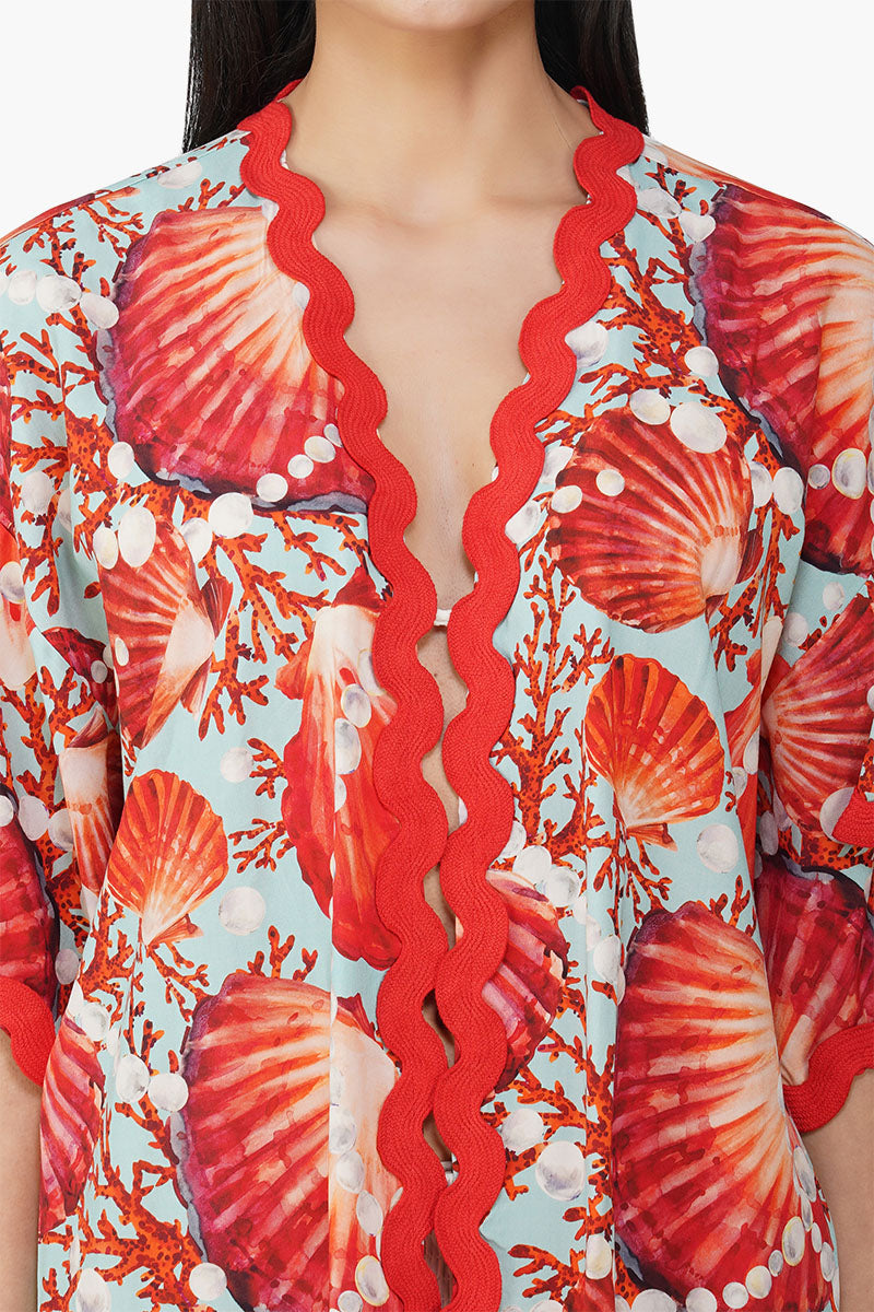 Nori Pearl Shell Printed Cover Up