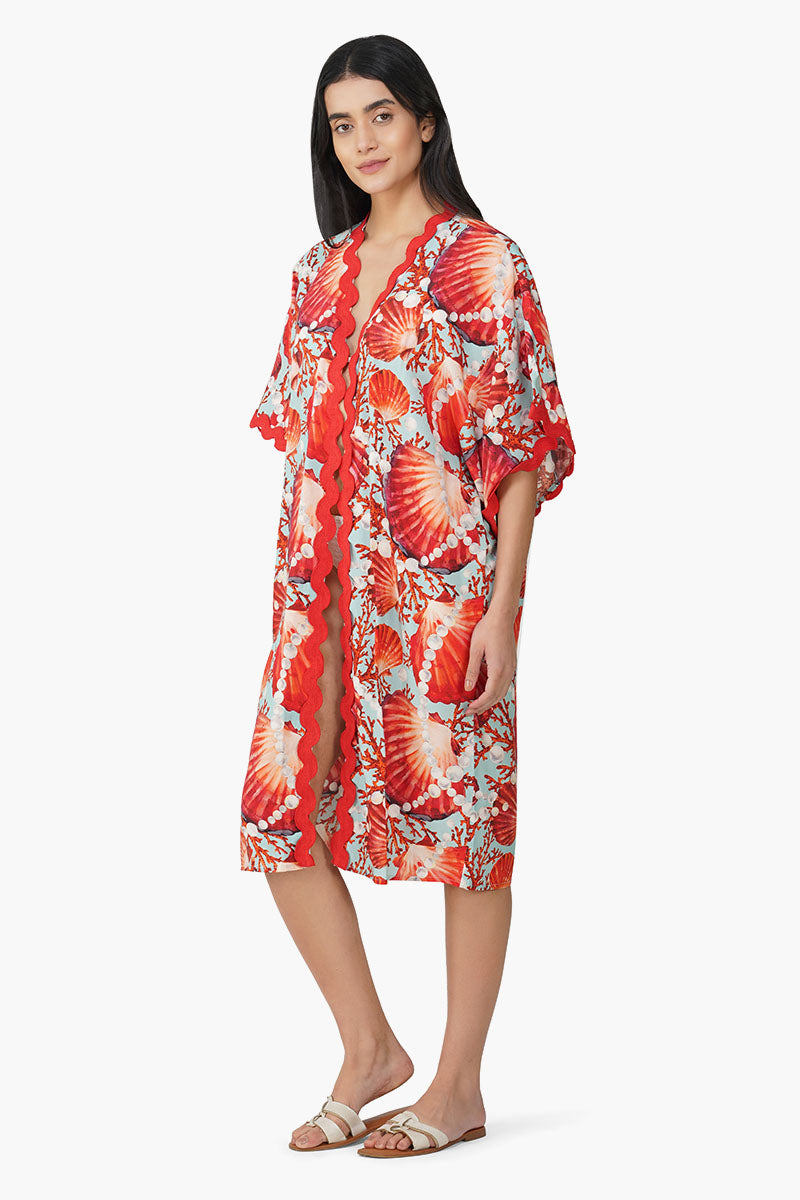 Nori Pearl Shell Printed Cover Up