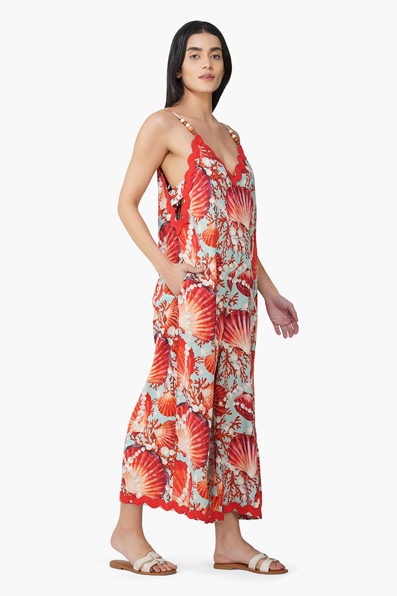 Nori Pearl Shell Printed Jumpsuit