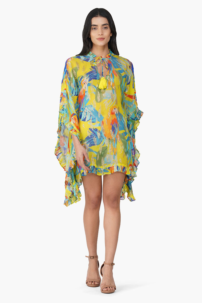 Farm Peru Tropic Lurex Printed Kaftan