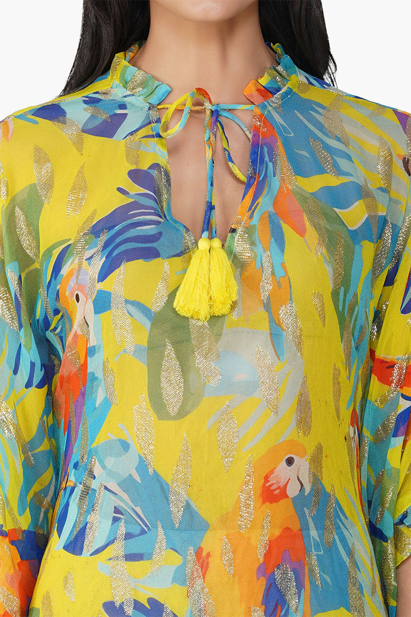 Farm Peru Tropic Lurex Printed Kaftan