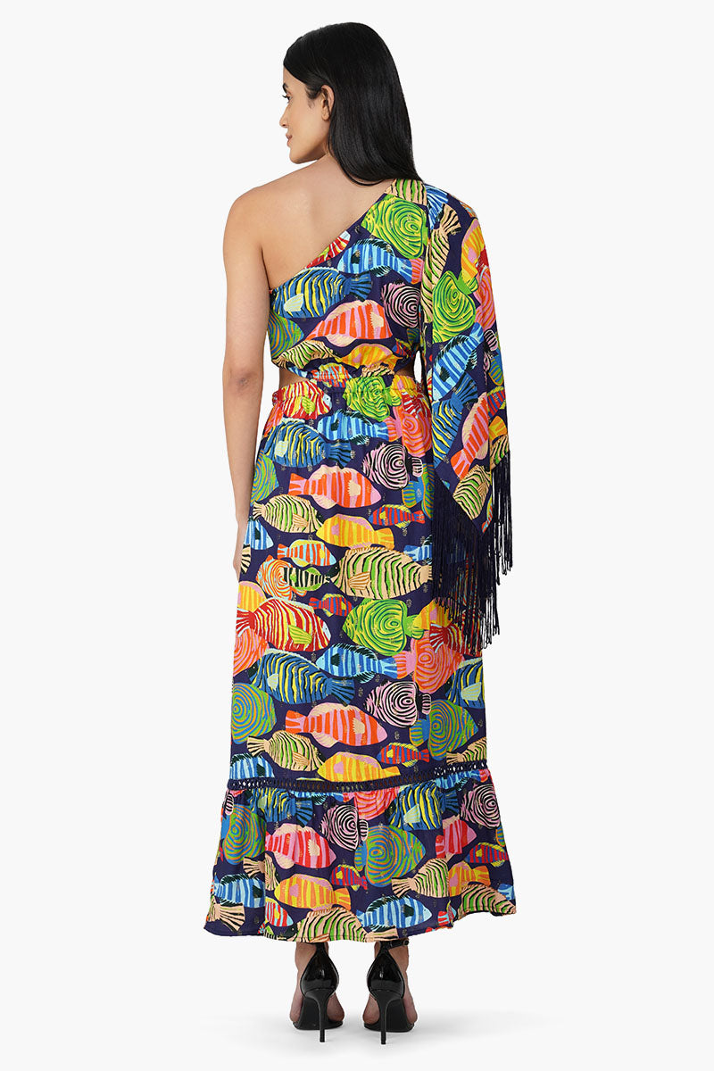 Tuna Marissa Multi Printed One Shoulder Dress