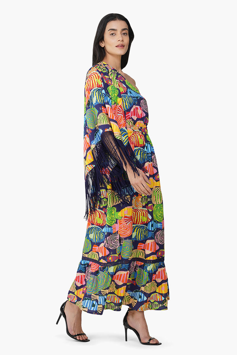 Tuna Marissa Multi Printed One Shoulder Dress