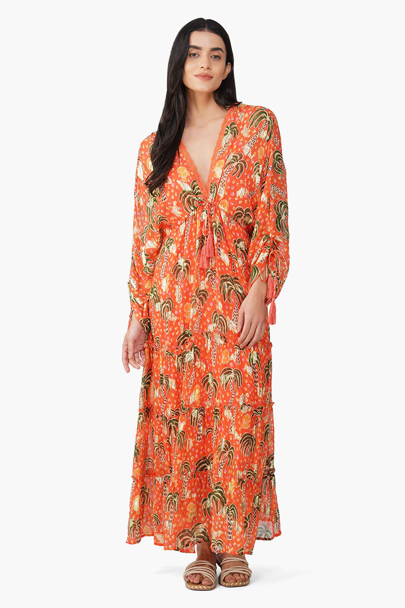Coral Farm Lurex Printed Dress