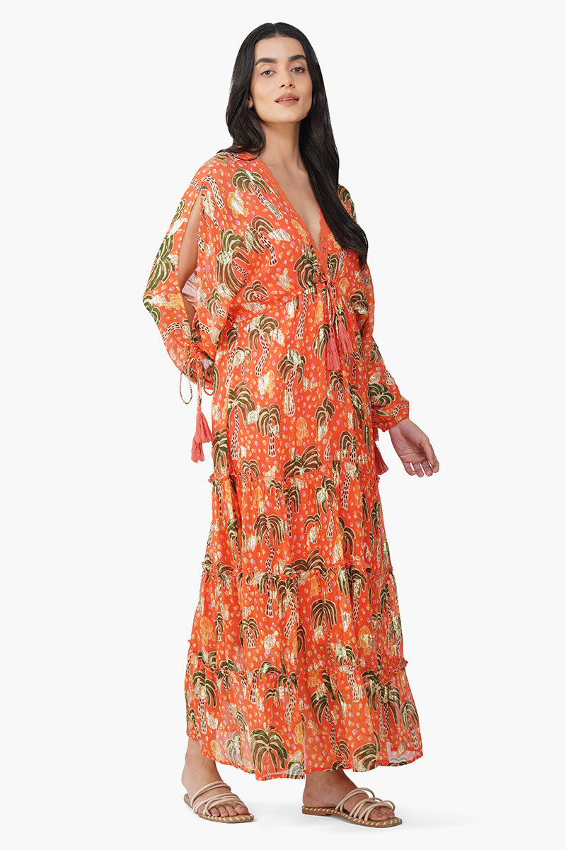 Coral Farm Lurex Printed Dress