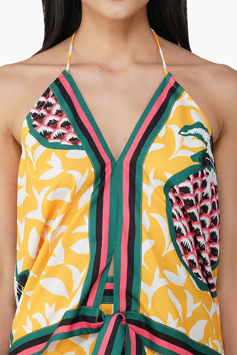 Macaroon Ananas Printed Skirt