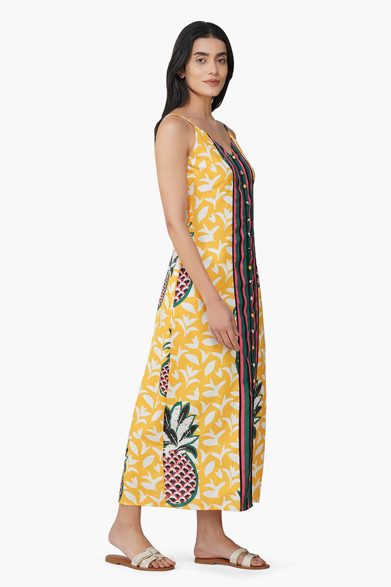 Macaroon Ananas Printed Dress