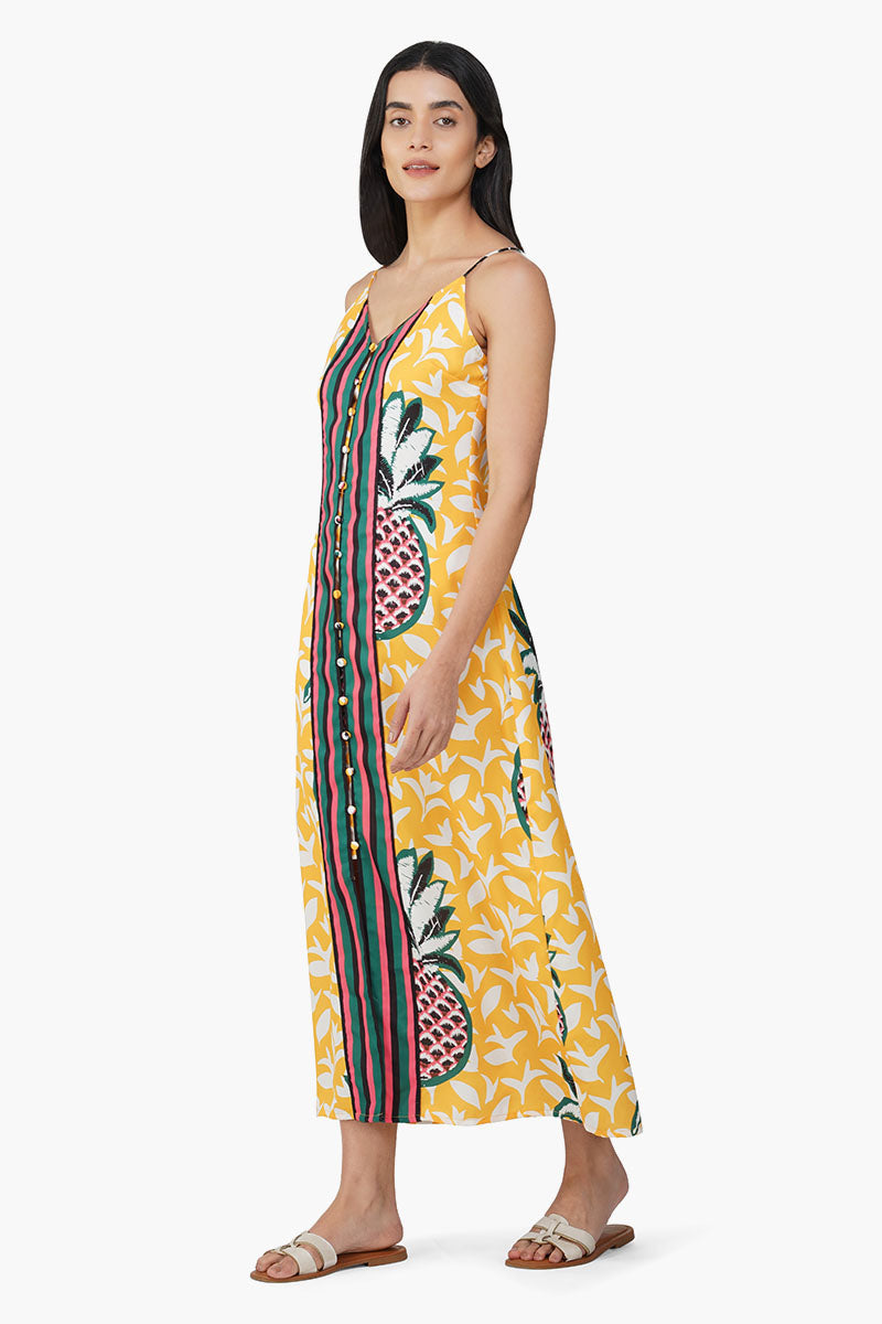 Macaroon Ananas Printed Dress