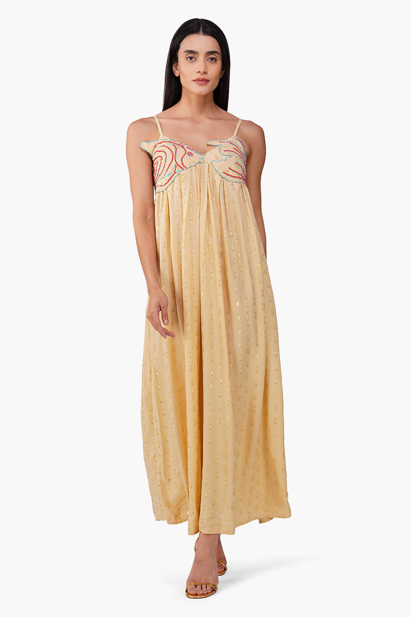 Embellished Desert Ariel Flared Maxi Dress M