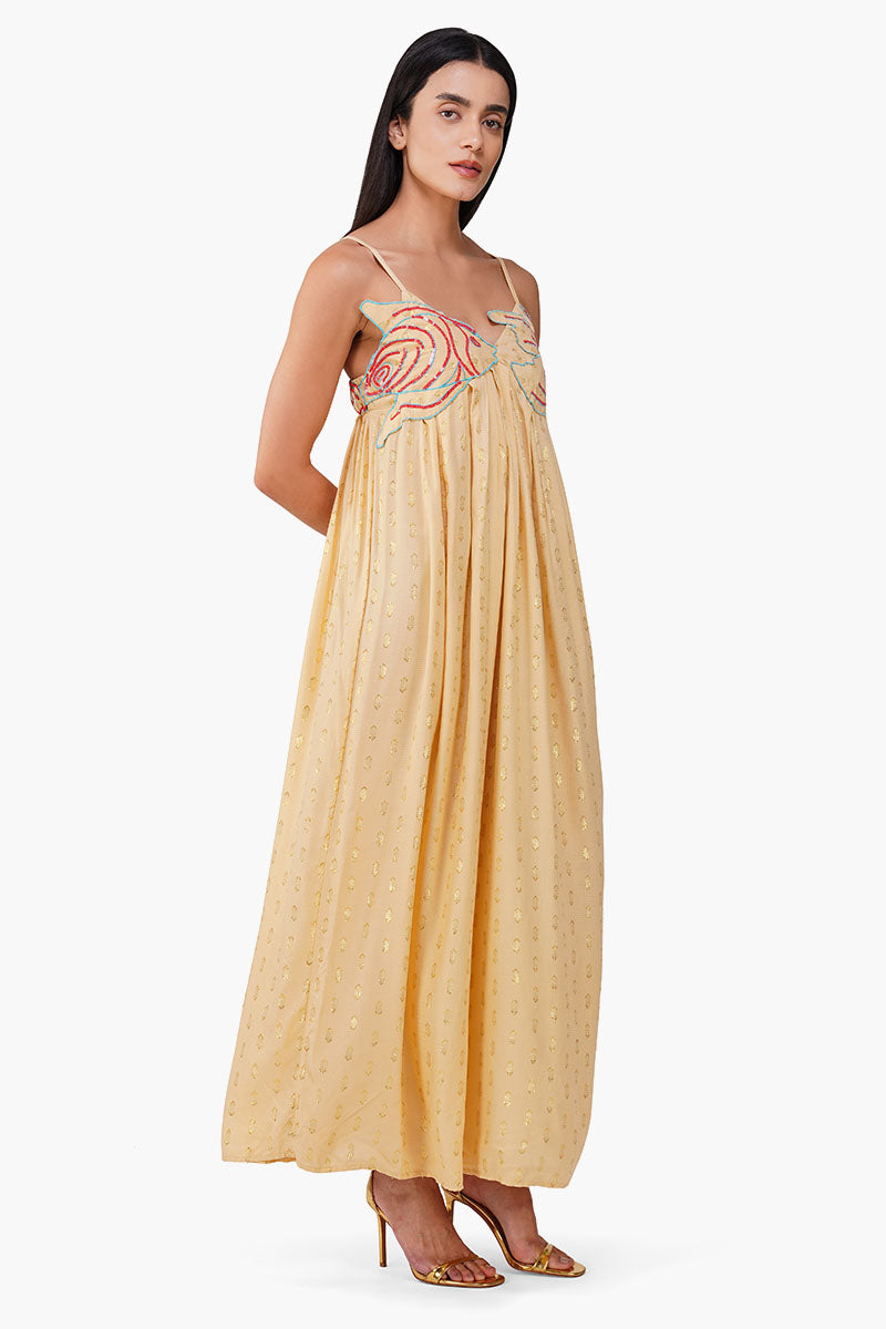 Embellished Desert Ariel Flared Maxi Dress