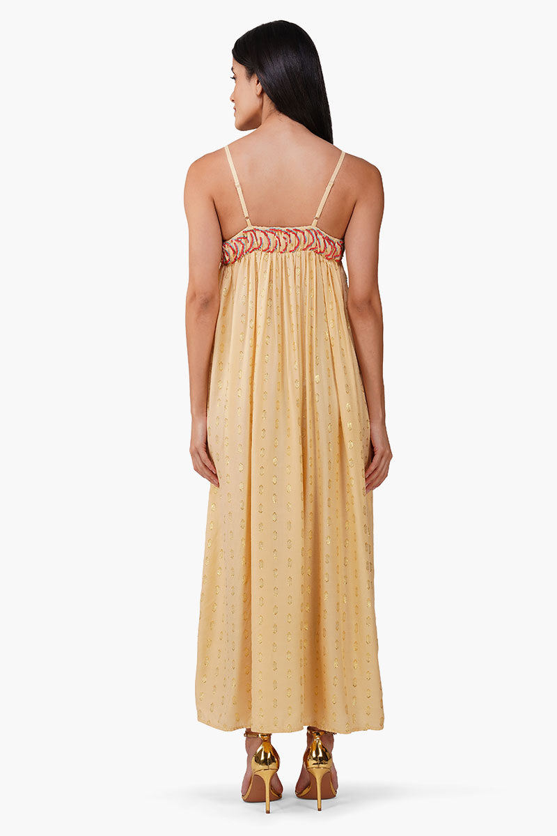 Embellished Desert Ariel Flared Maxi Dress