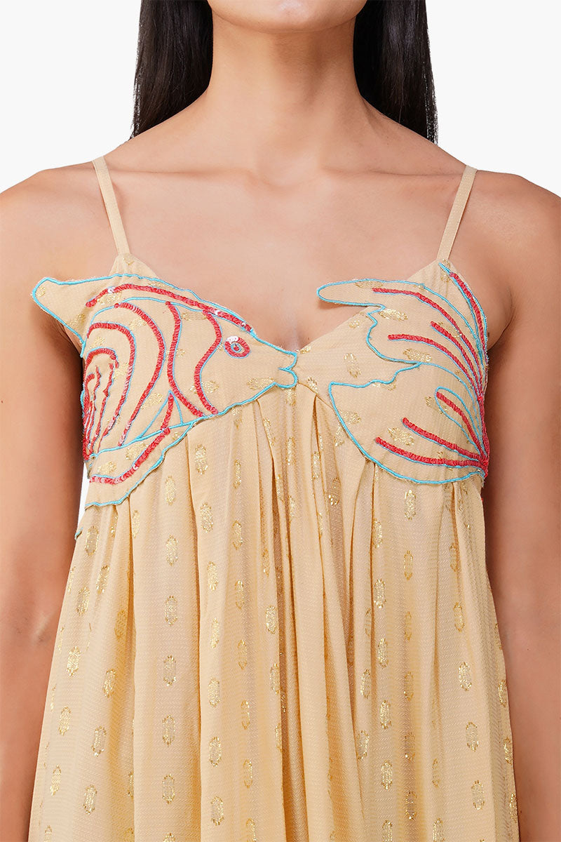 Embellished Desert Ariel Flared Maxi Dress