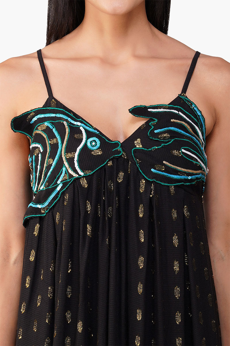 Embellished Midnight Ariel Flared Maxi Dress