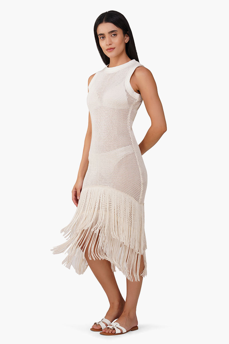 Fringed Midi Cover Up Dress