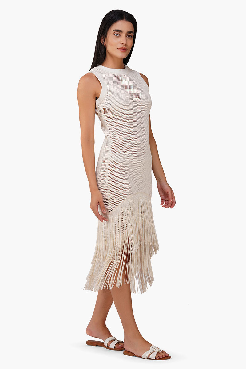 Fringed Midi Cover Up Dress