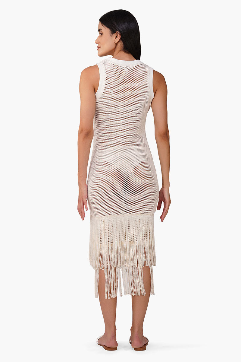 Fringed Midi Cover Up Dress
