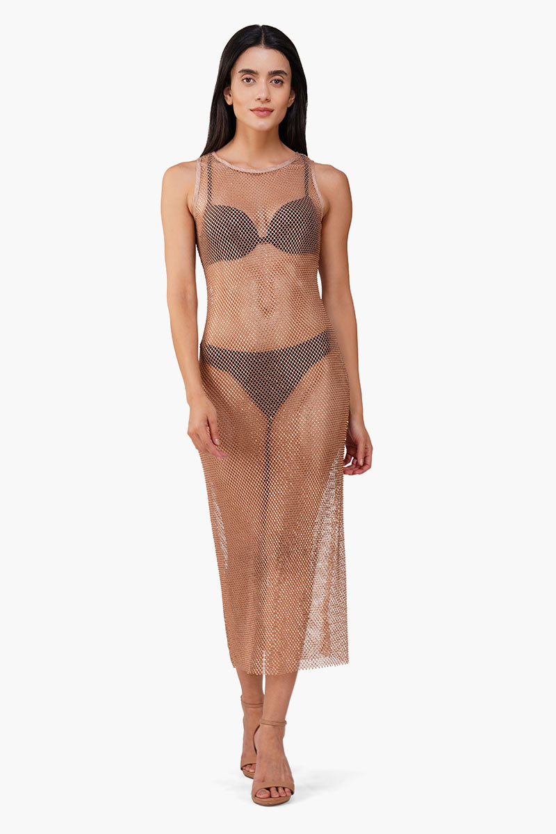 Sheer Sequin Mesh Dress
