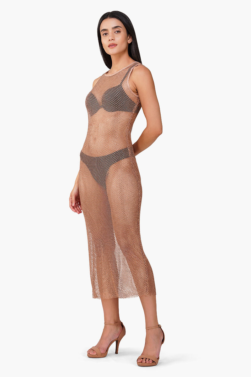 Sheer Sequin Mesh Dress