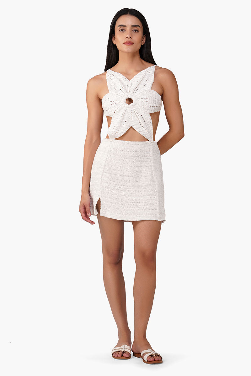 knit dress with fringe Flirtini Fringe Knit Dress