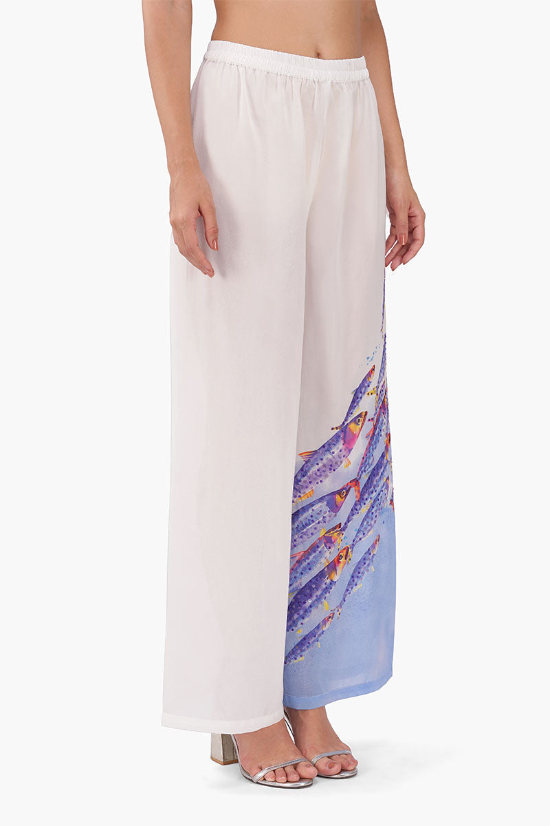 Aqua Ballet Fish Printed Embellished Pants