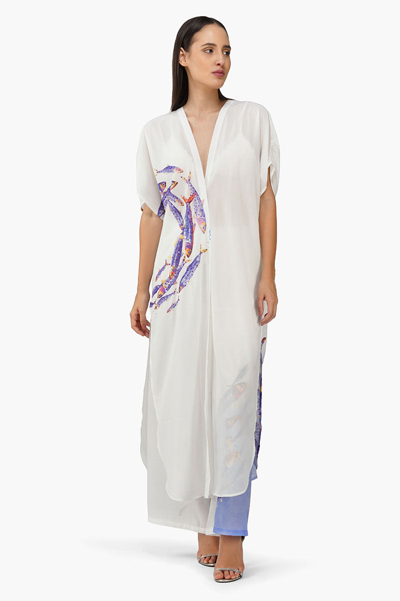 Aqua Ballet Fish Printed Embellished Pants